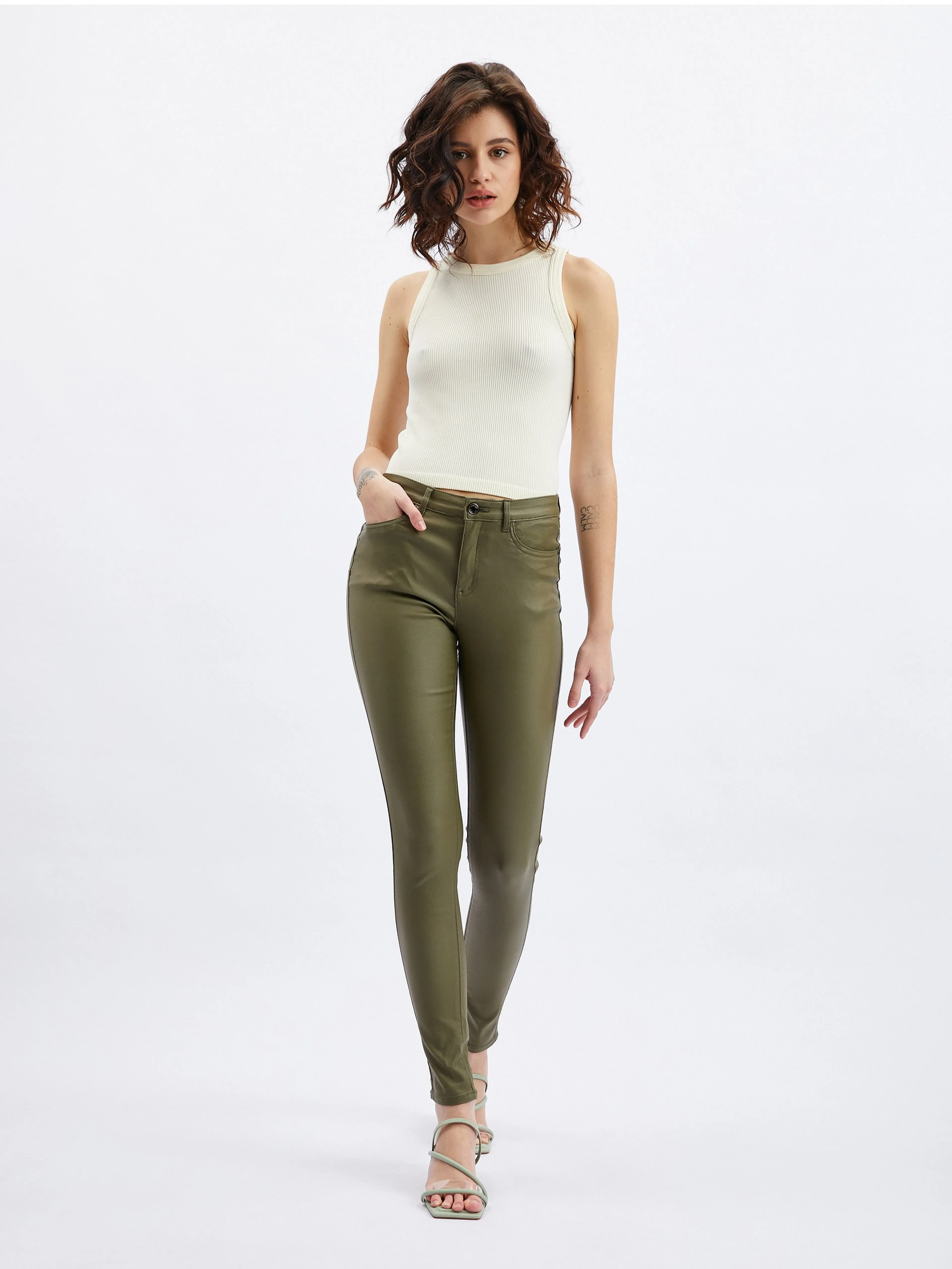 Khaki Damen Skinny Fit Hose ORSAY