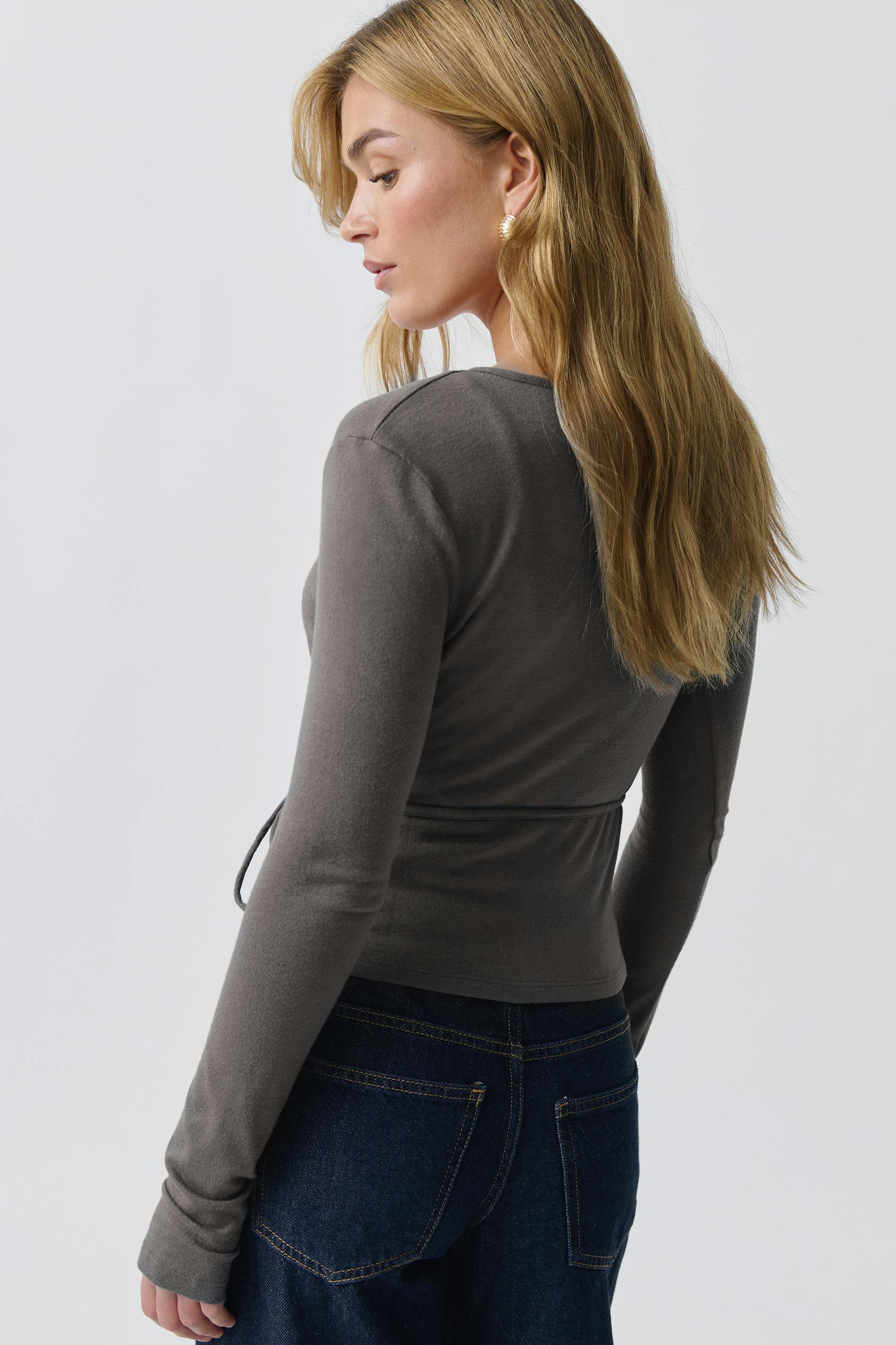 Long sleeve wrap top
