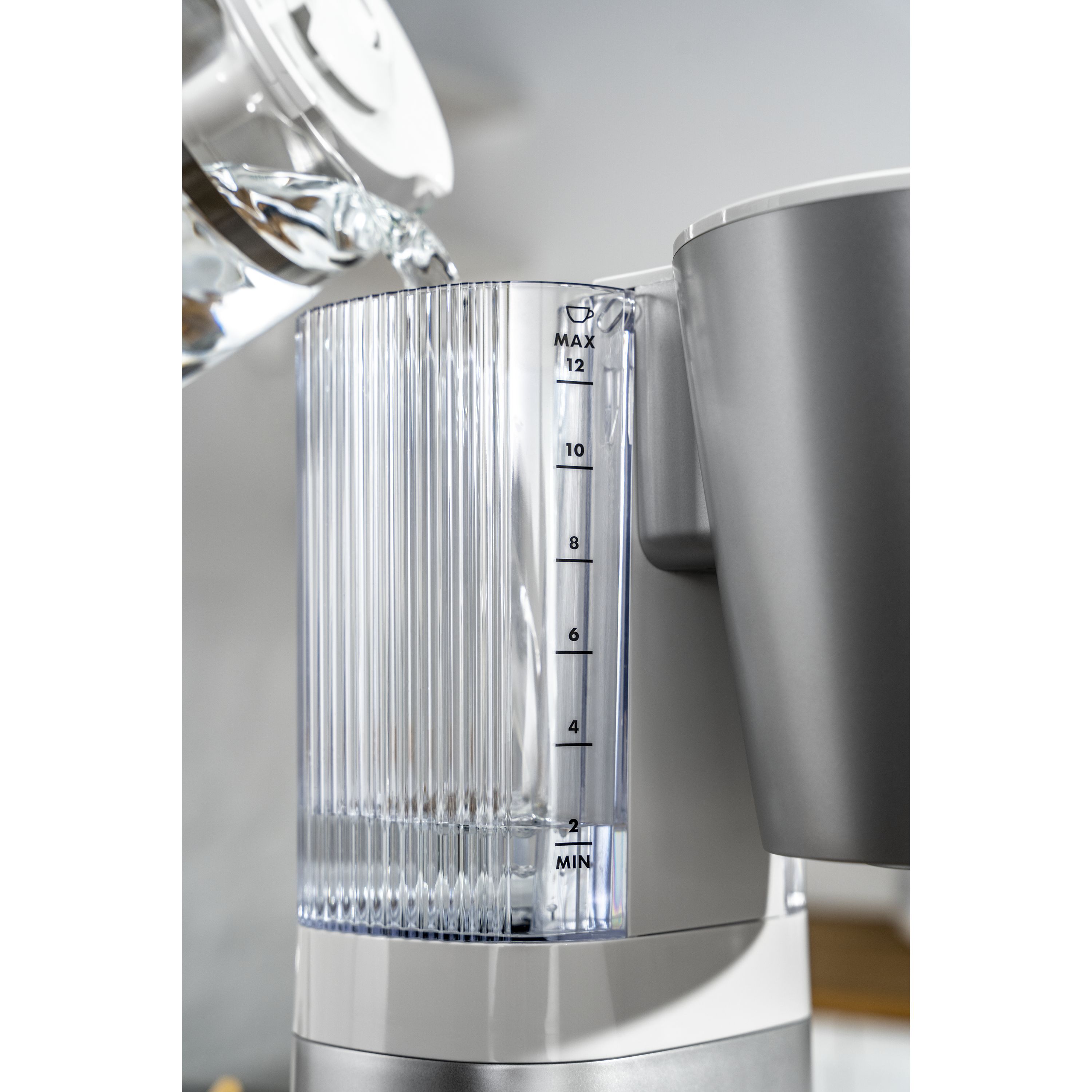 Filterkaffeemaschine, 1,5 l, Silber-Weiß