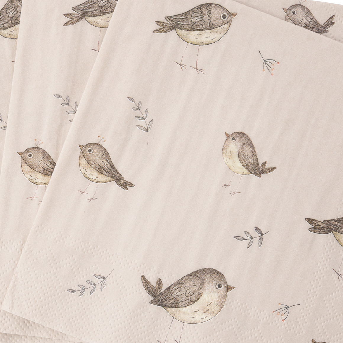 20 Servietten mit Vogel-Motiv