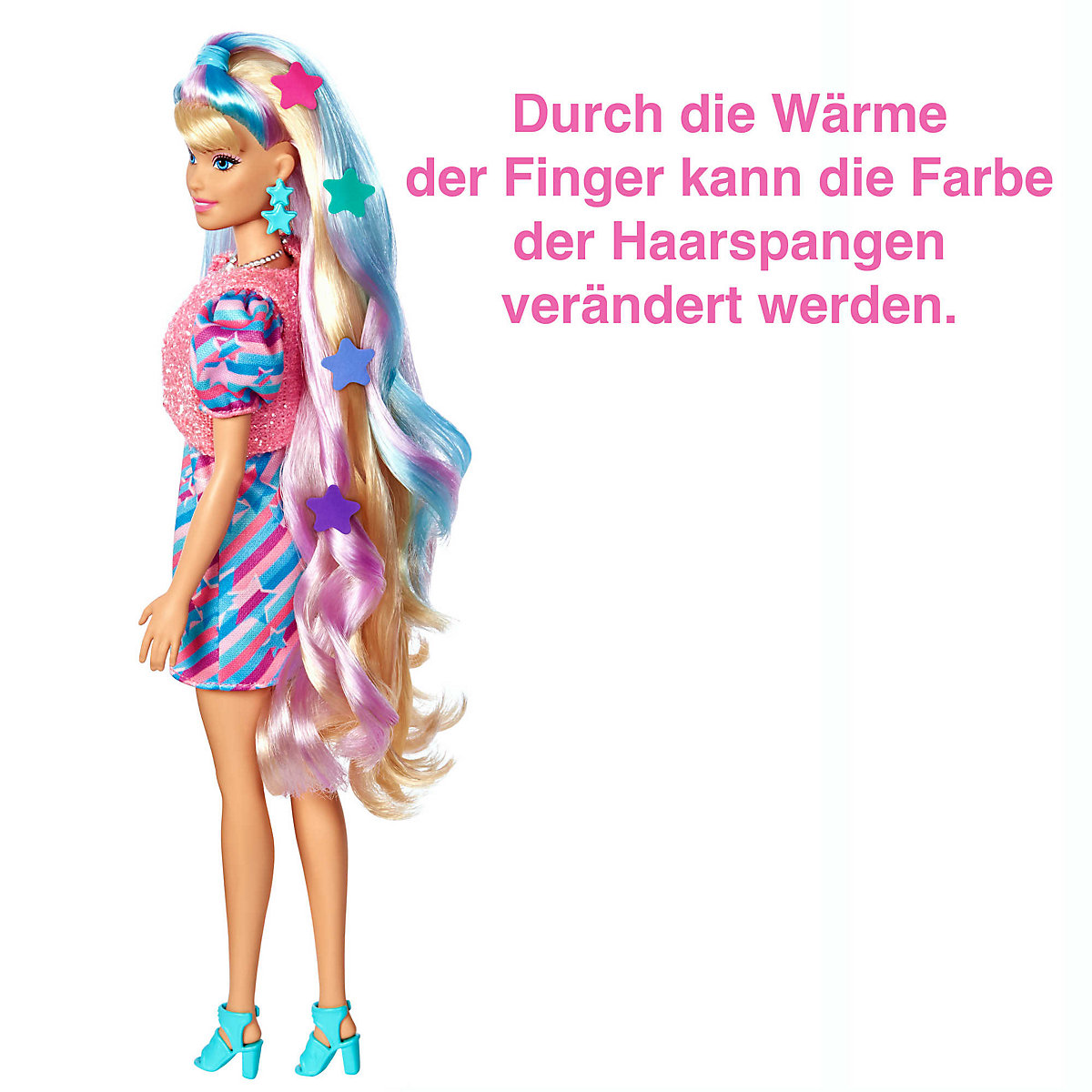 Barbie Totally Hair Puppe (blond/bunte Haare) inkl. Styling-Zubehör
