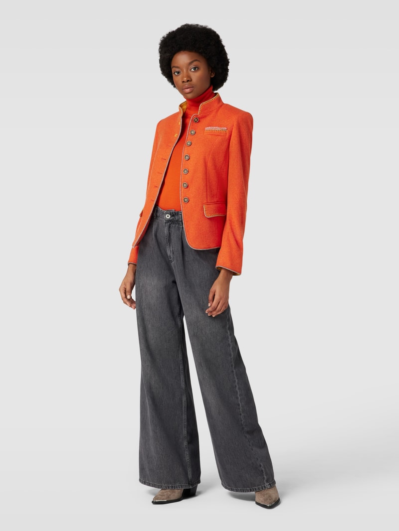 Blazer mit Kontrastbesatz in orange