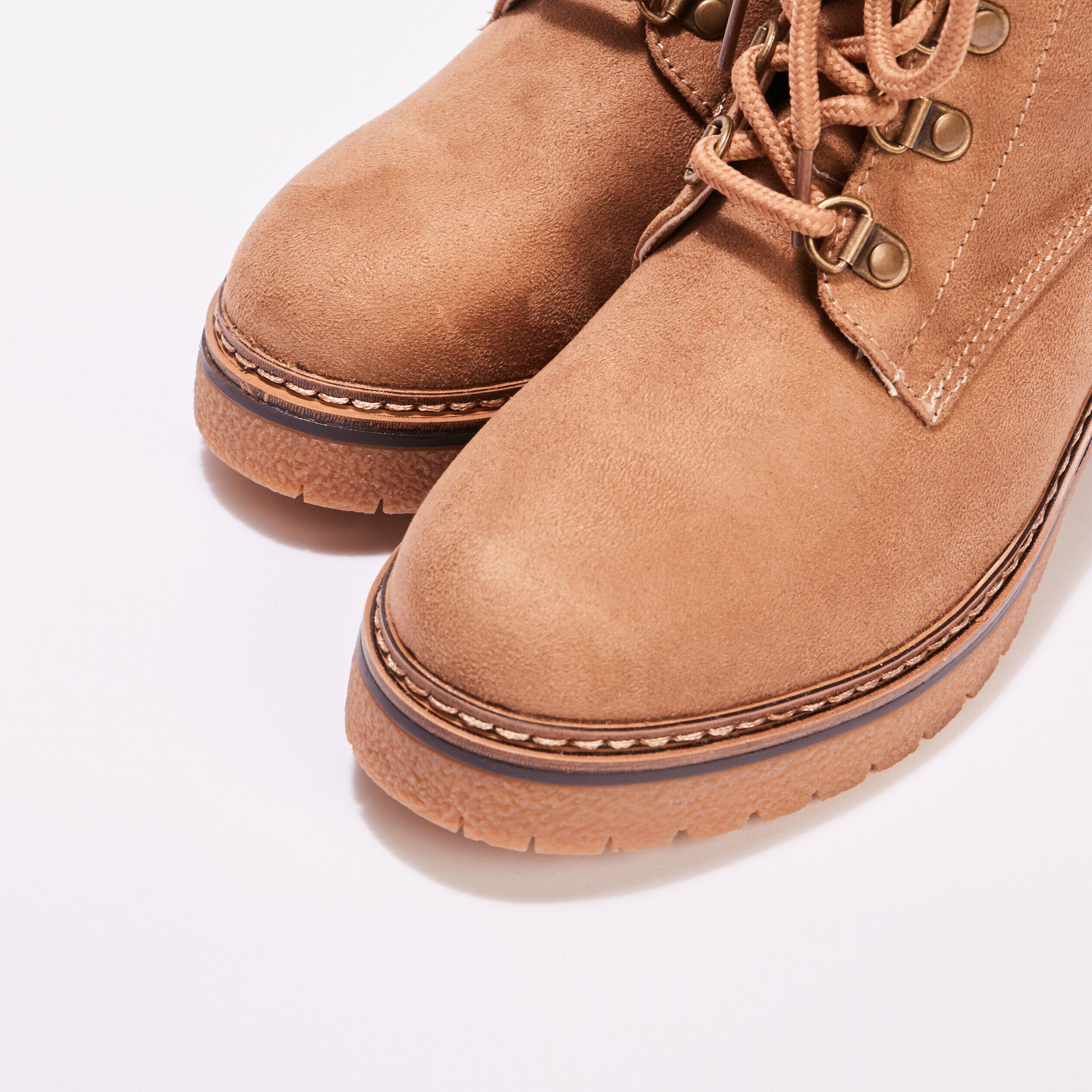 Bottines ranger à talons camel femme | Cache Cache