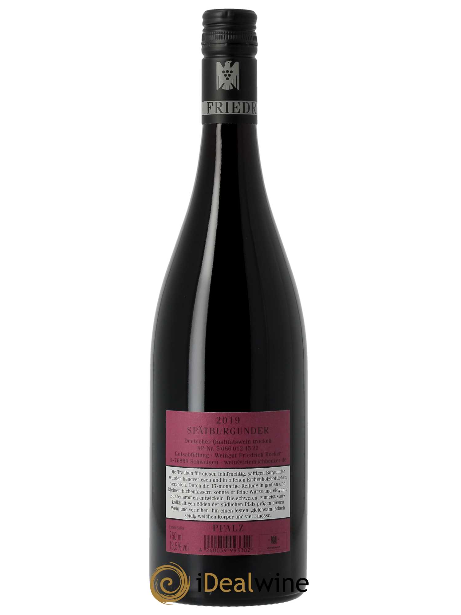 Spätburgunder Friedrich Becker  2019 - Lot de 1 Bouteille