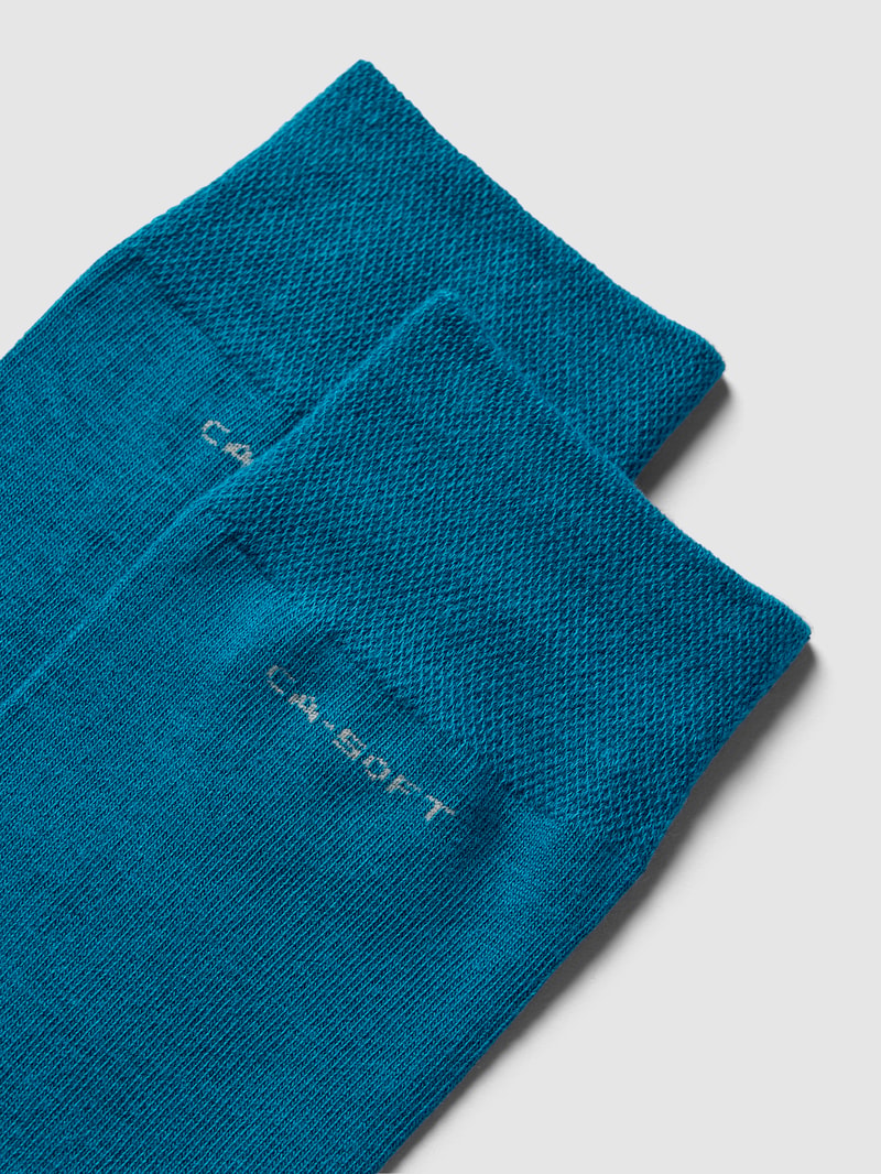 Socken mit Label-Print in petrol