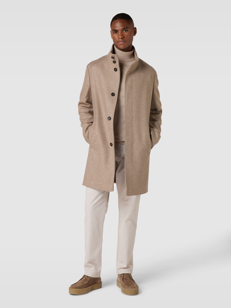 Kurzmantel mit verdeckter Knopfleiste Modell 'Show' in beige