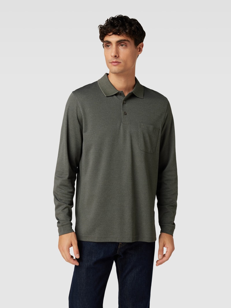 Poloshirt im langärmeligen Design Modell 'CARBON' in anthrazit