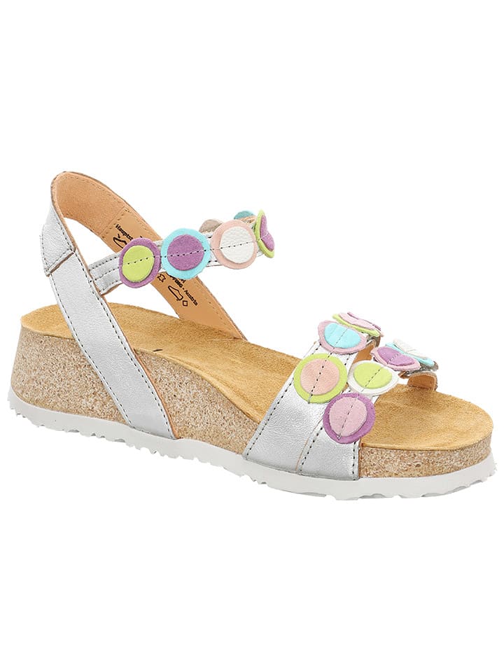 Think! Leder-Sandalen in Silber/ Bunt günstig kaufen