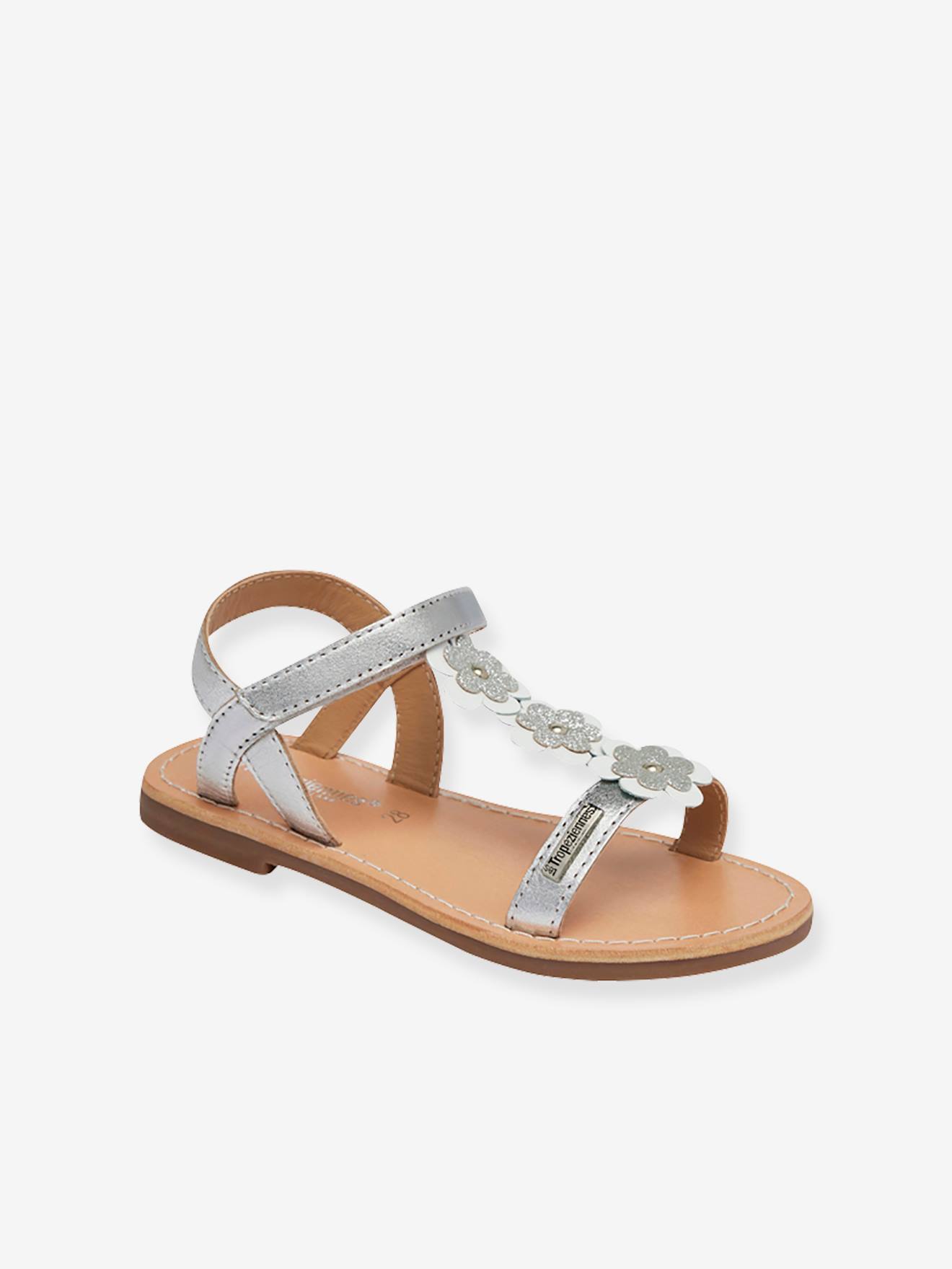 Les Tropeziennes Mädchen Klett-Sandalen Ibiscus LES TROPEZIENNES PAR M. BELARBI mit Recycling-Elastomer - silber