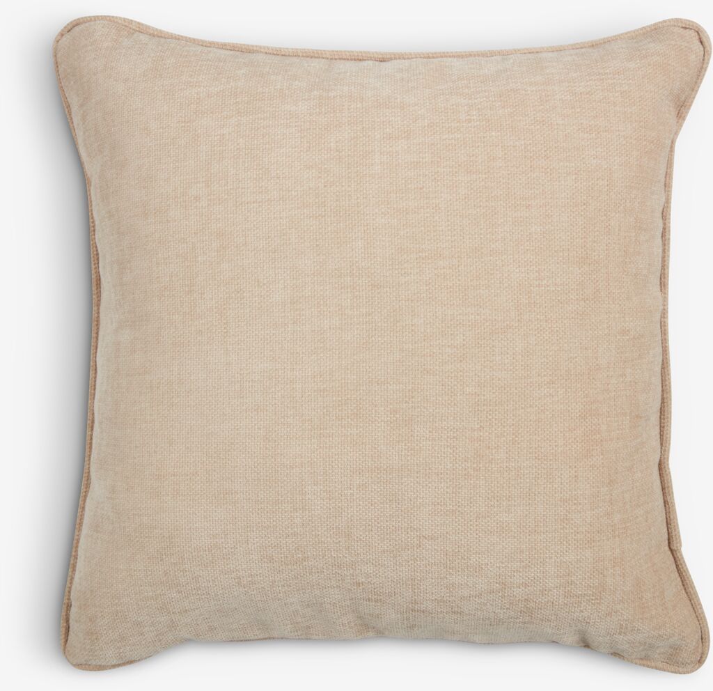 Almofada decorativa HORNFIOL 45x45 em chenille bege