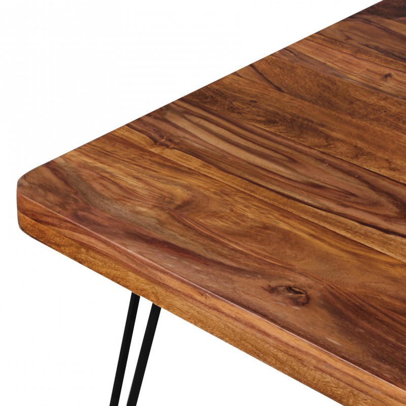 Wohnling Massivholz Sheesham Esstisch 160 x 80 x 76 cm Küchentisch Massiv
