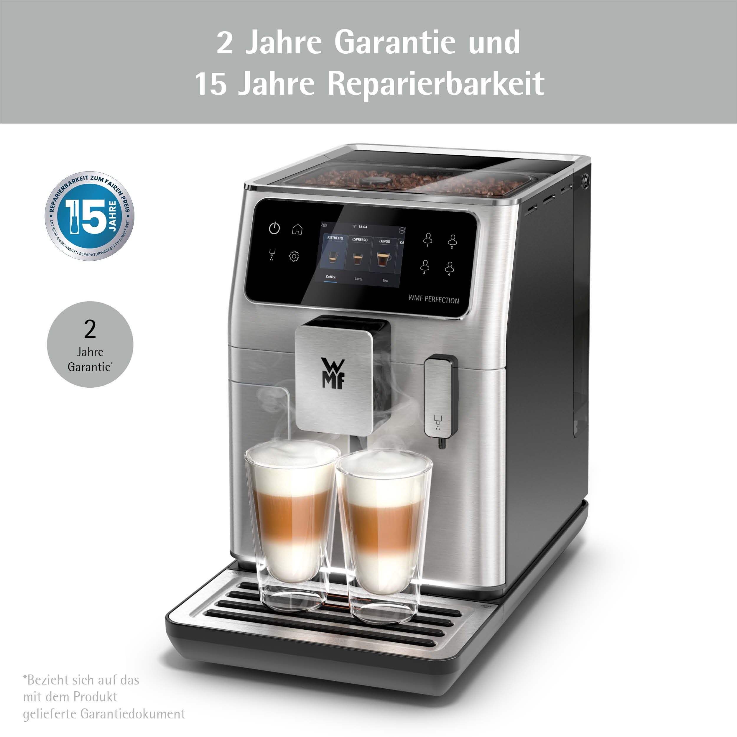 WMF Kaffeevollautomat Perfection 680, (41 x 25 x 37,1 cm, 15 bar, 1550 W) inkl. 0,6l Milchbehälter