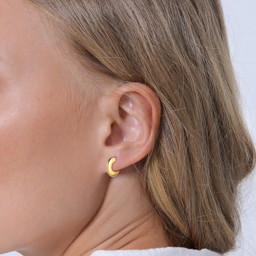 Elli Elli Boucles d'Oreilles Mesdames Créoles Elégant Filigrane Tendance Minimale en A Boucles d'oreilles