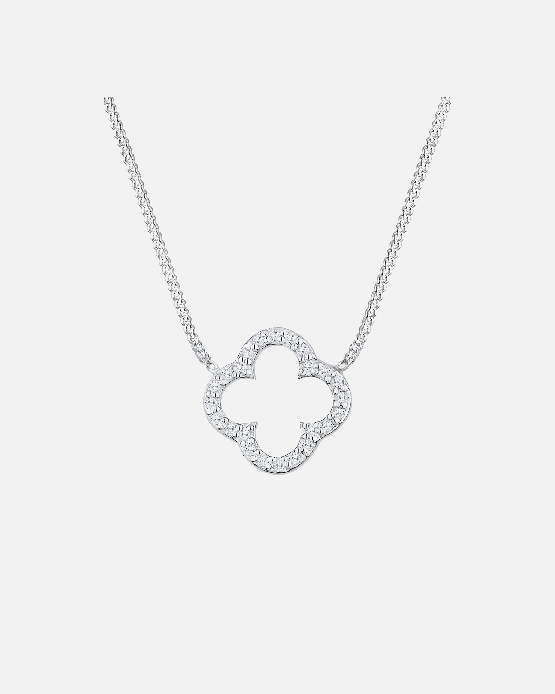 Pandantiv elegant Elli pentru femei cu trifoi norocos și cristale de zirconiu cubic, din argint 925