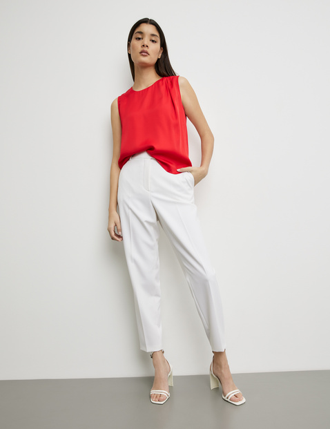 Ärmellose Bluse mit Falten-Detail