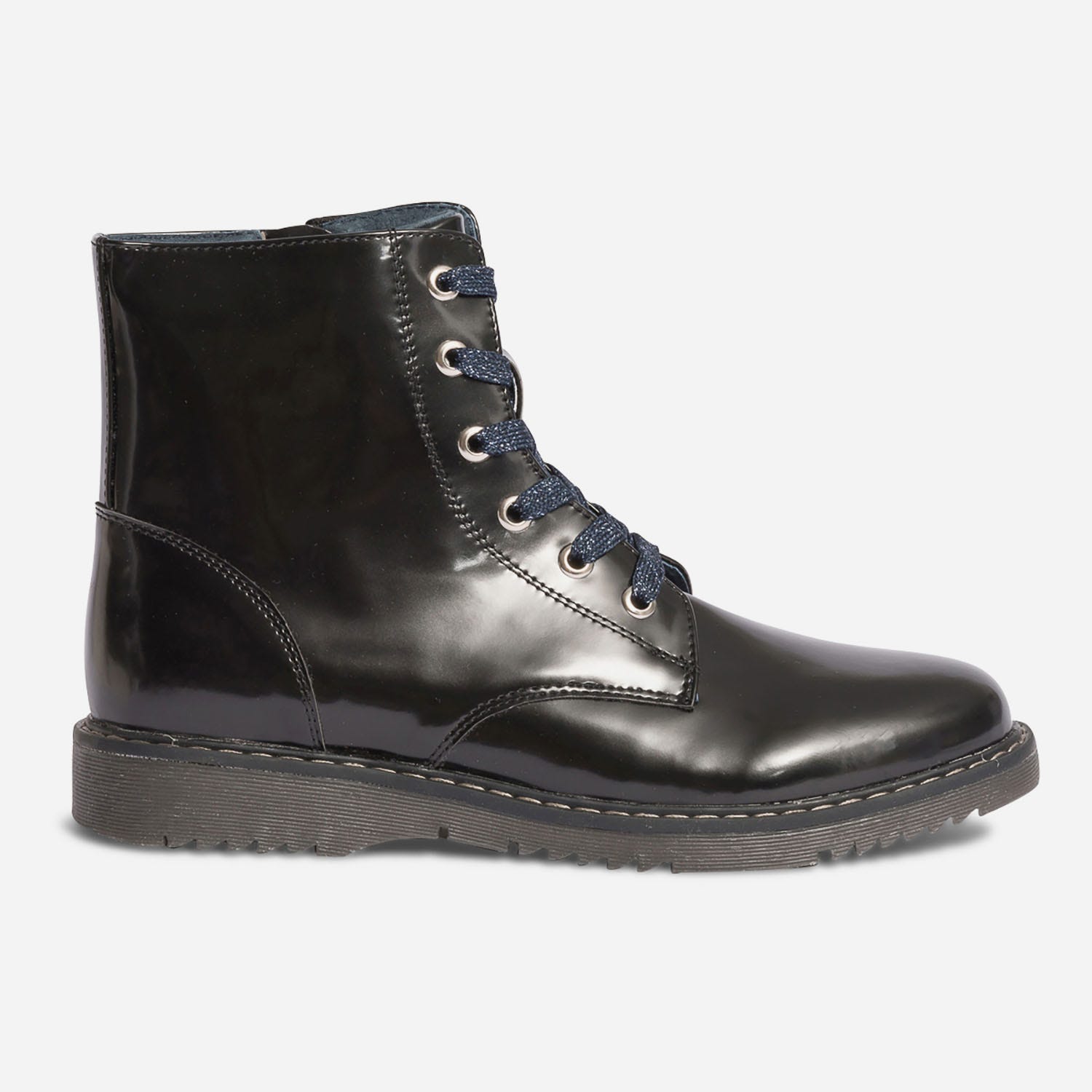 Boots noir à lacet bleu pailleté