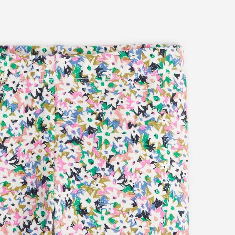 Leggings bébé fille semis fleuris blanc Catimini