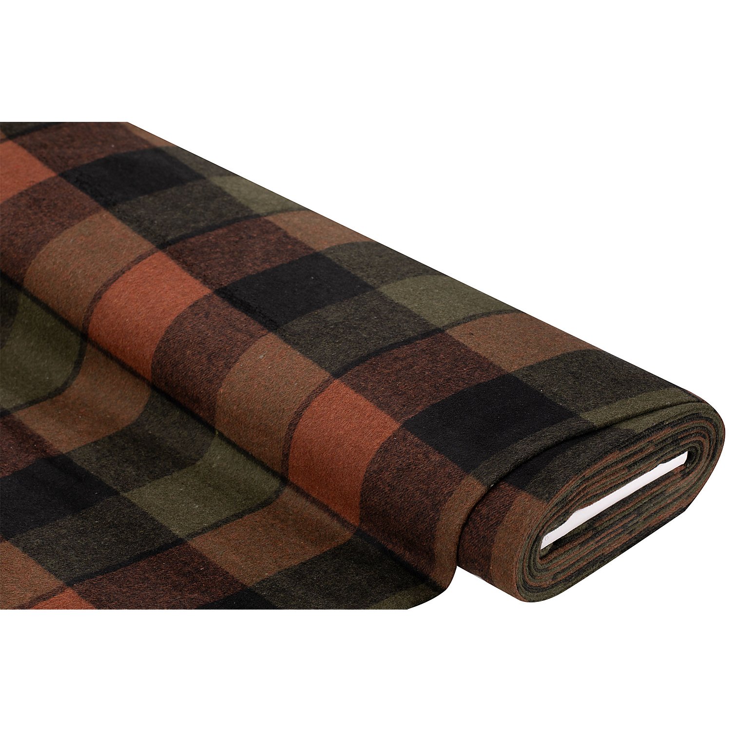 Flanell mit Webkaro, braun/grün/schwarz