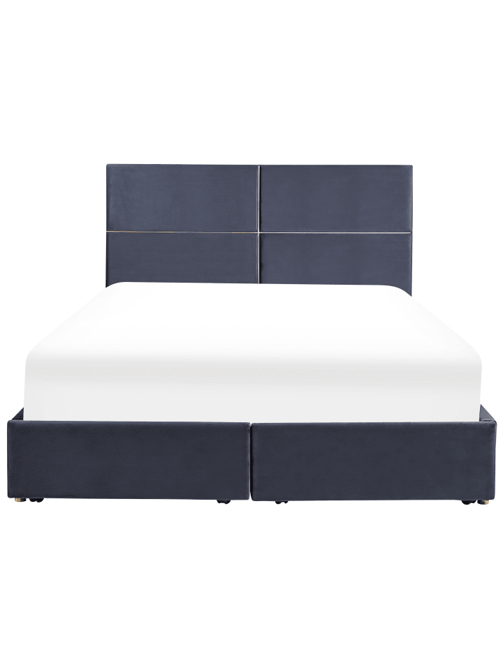 Beliani Doppelbett VERNOYES in Schwarz/Gold - (W) 188 x (H) 120 x (L) 214 cm günstig kaufen onesize