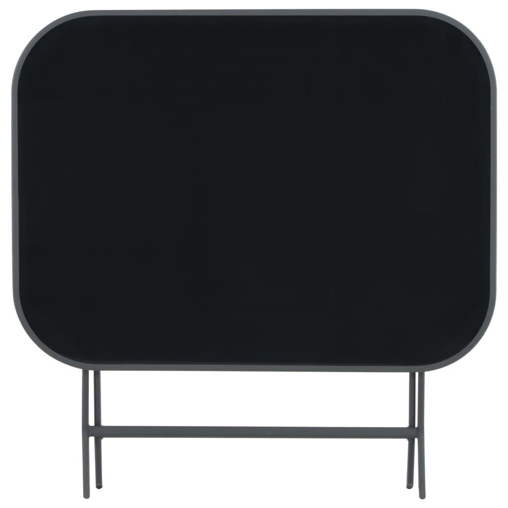 vidaXL Gartentisch Klappbarer Gartentisch Grau 100 x 75 x 72 cm Glas und Stahl