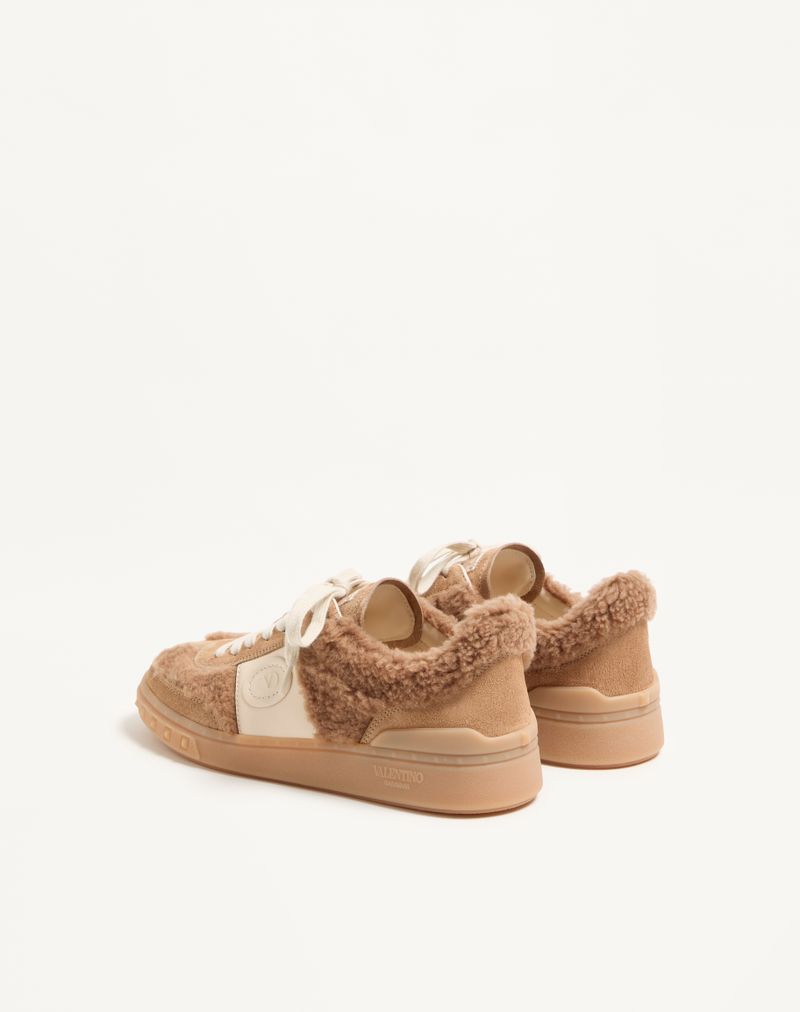 Baskets Upvillage en laine et cuir fendu
