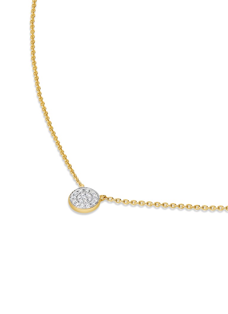 Culet Jewellery Circle necklace of 18 carat yellow gold with diamond