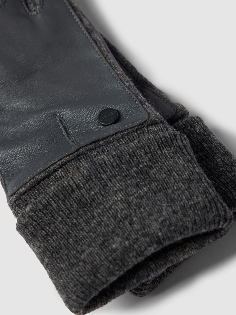 Touchscreen-Handschuhe mit Lederbesatz Modell 'Sport Nappa Glove' in anthrazit