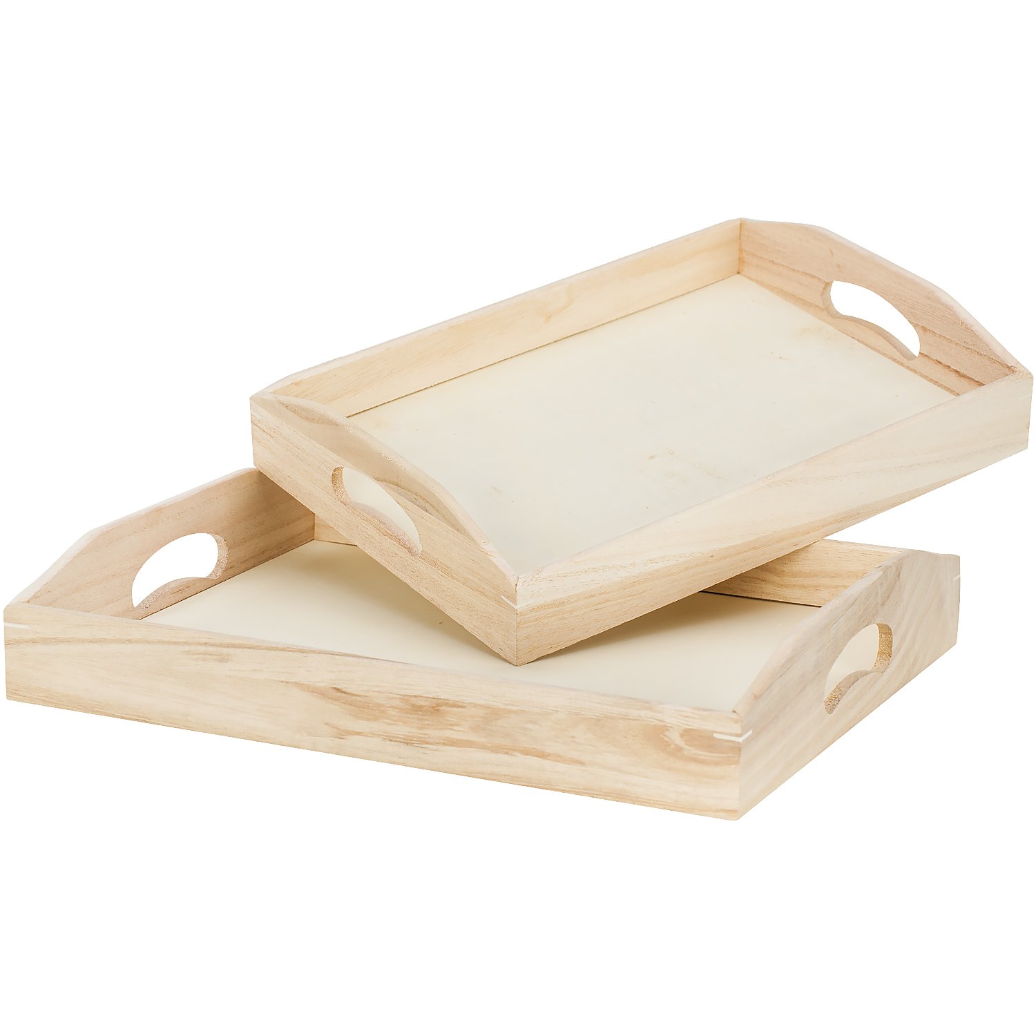 Tabletts aus Holz, 2 Stück