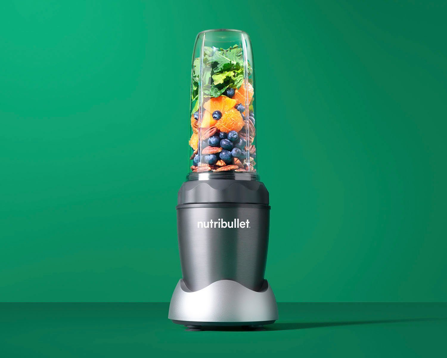 nutribullet Smoothie-Maker NB100DG, 1000 W, Standmixer, Multifunktionsmixer inkl. 2 To-Go Trinkbecher, Dunkelgrau