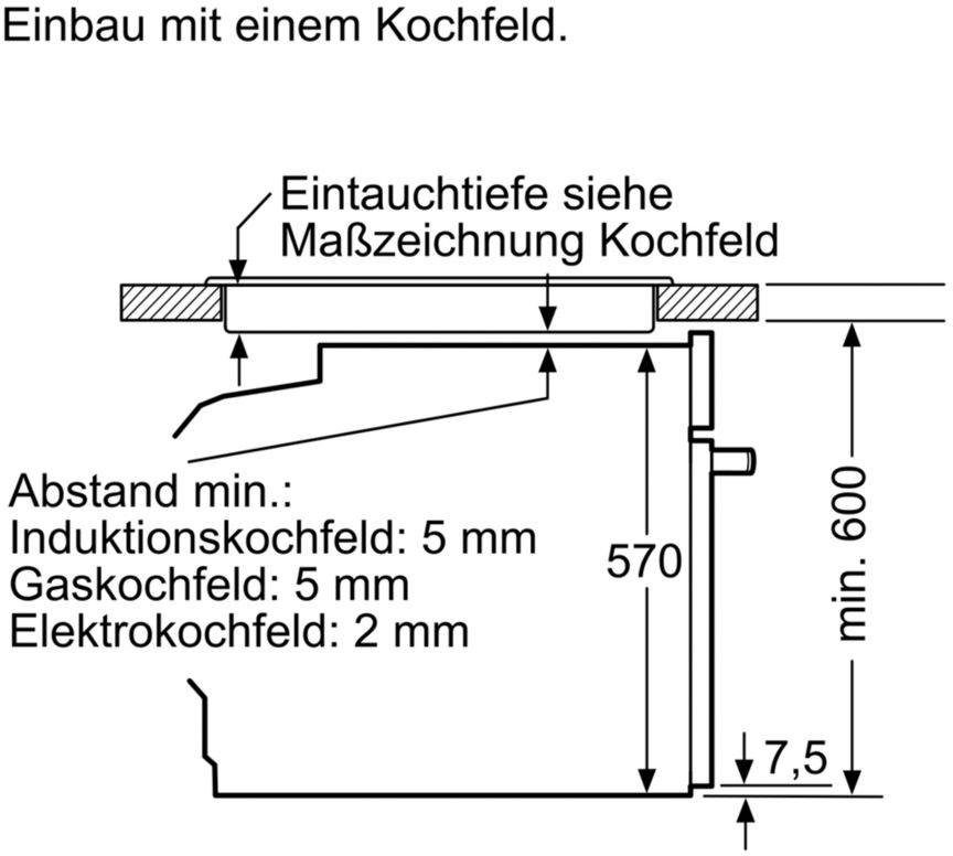 SIEMENS Einbaubackofen iQ100 HB510ABR1, mit Teleskopauszug nachrüstbar