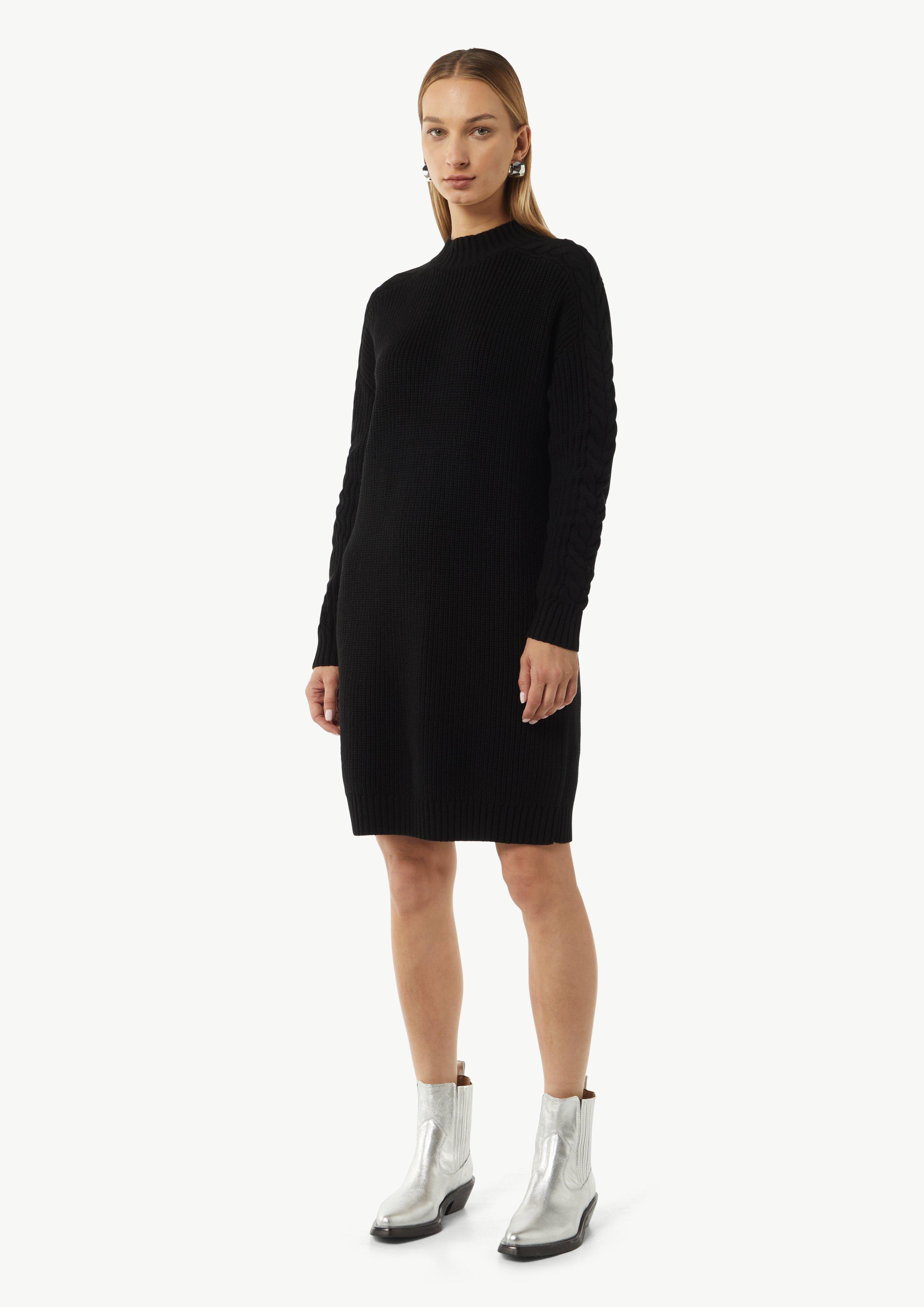 Kleid mit Musterstruktur - schwarz