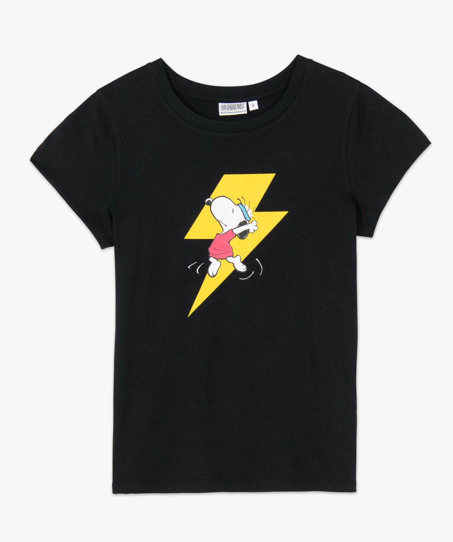 Tee-shirt femme à manches courtes avec motif Snoopy - Peanuts noir | GEMO
