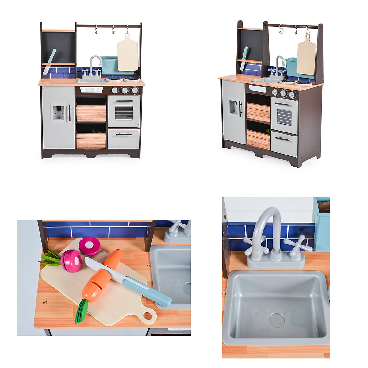 Kinderküche Toskana 7265 Holz 95 cm hoch Spülbecken Backofen Lebensmittel Spielküchen