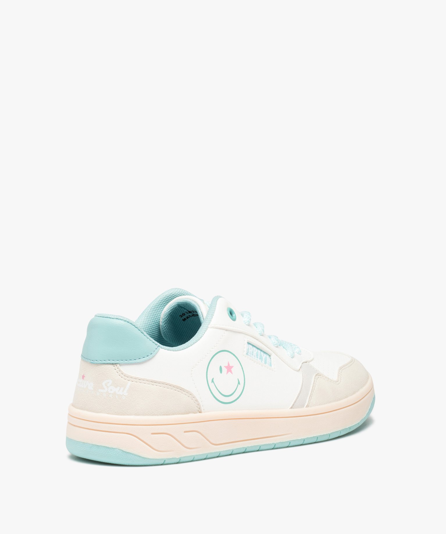Tennis femme style rétro à lacets – Smiley World blanc | GEMO