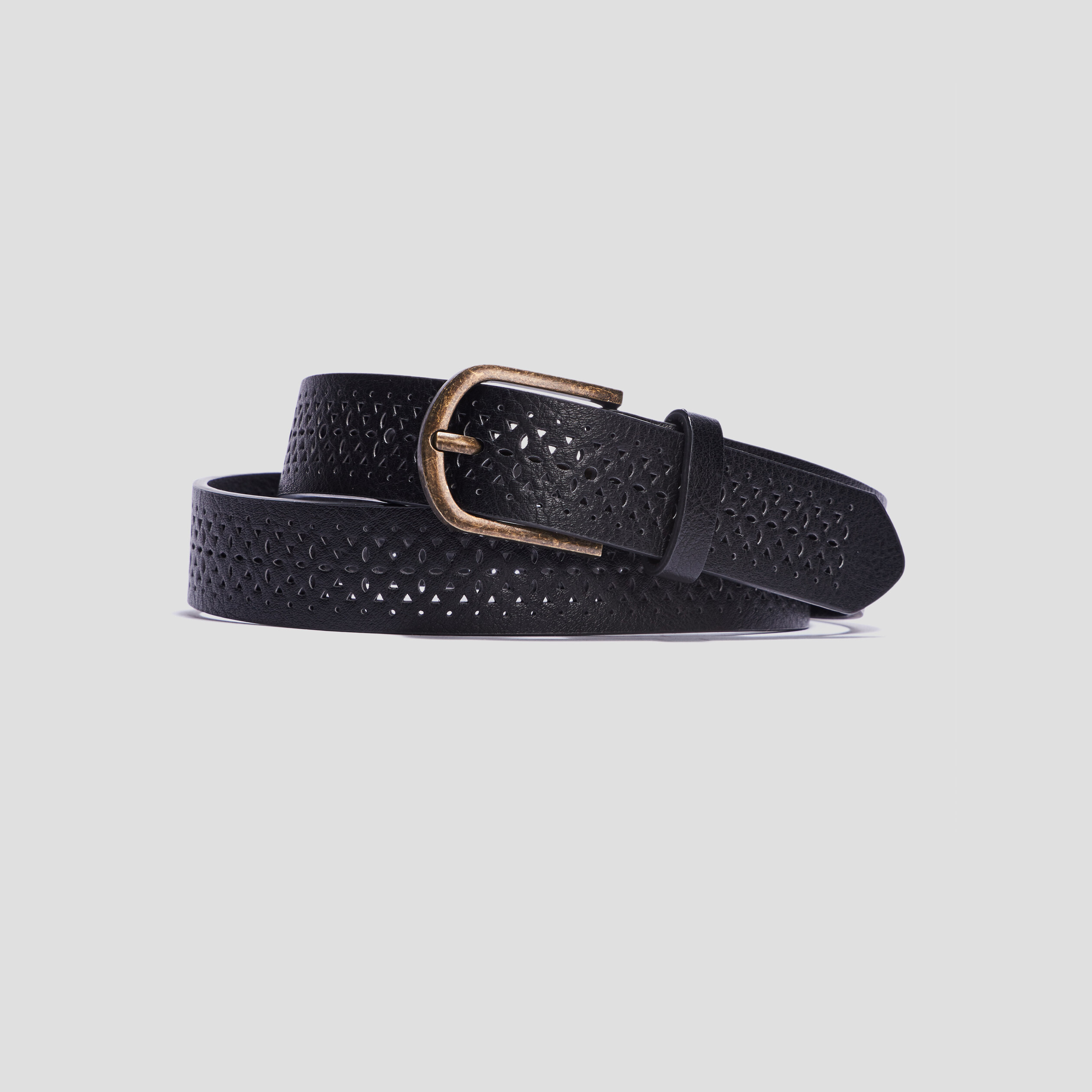 Ceinture perforée noir femme | La Halle