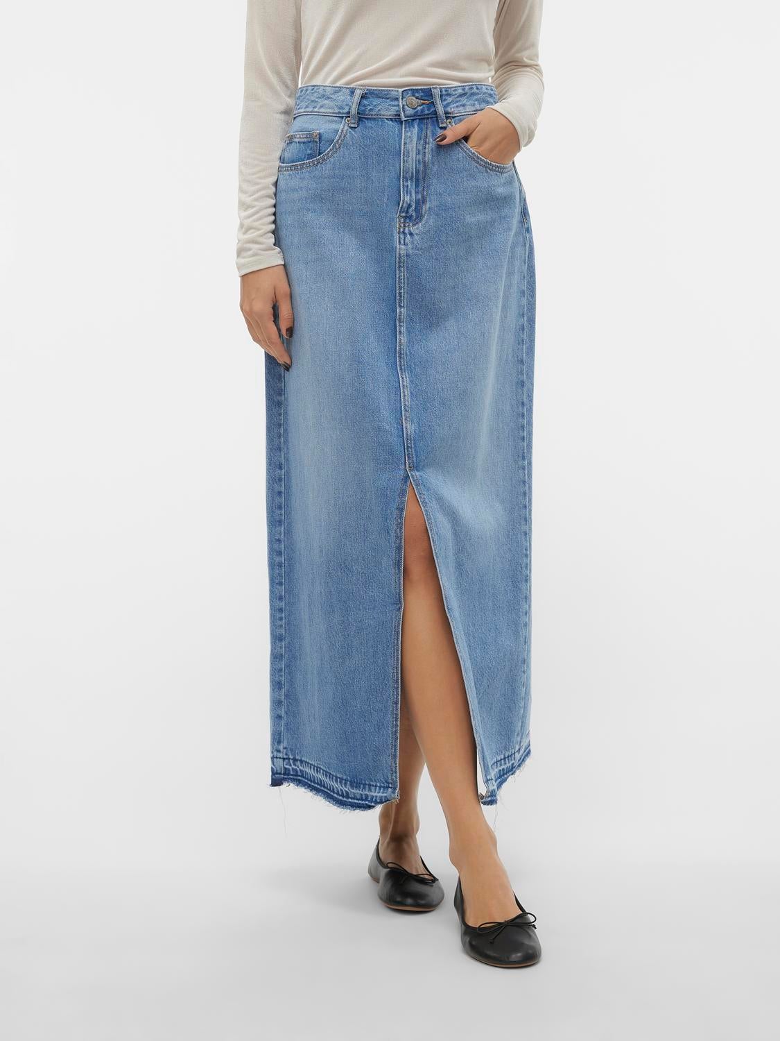 VMZAYLA Hohe Taille Langer Rock