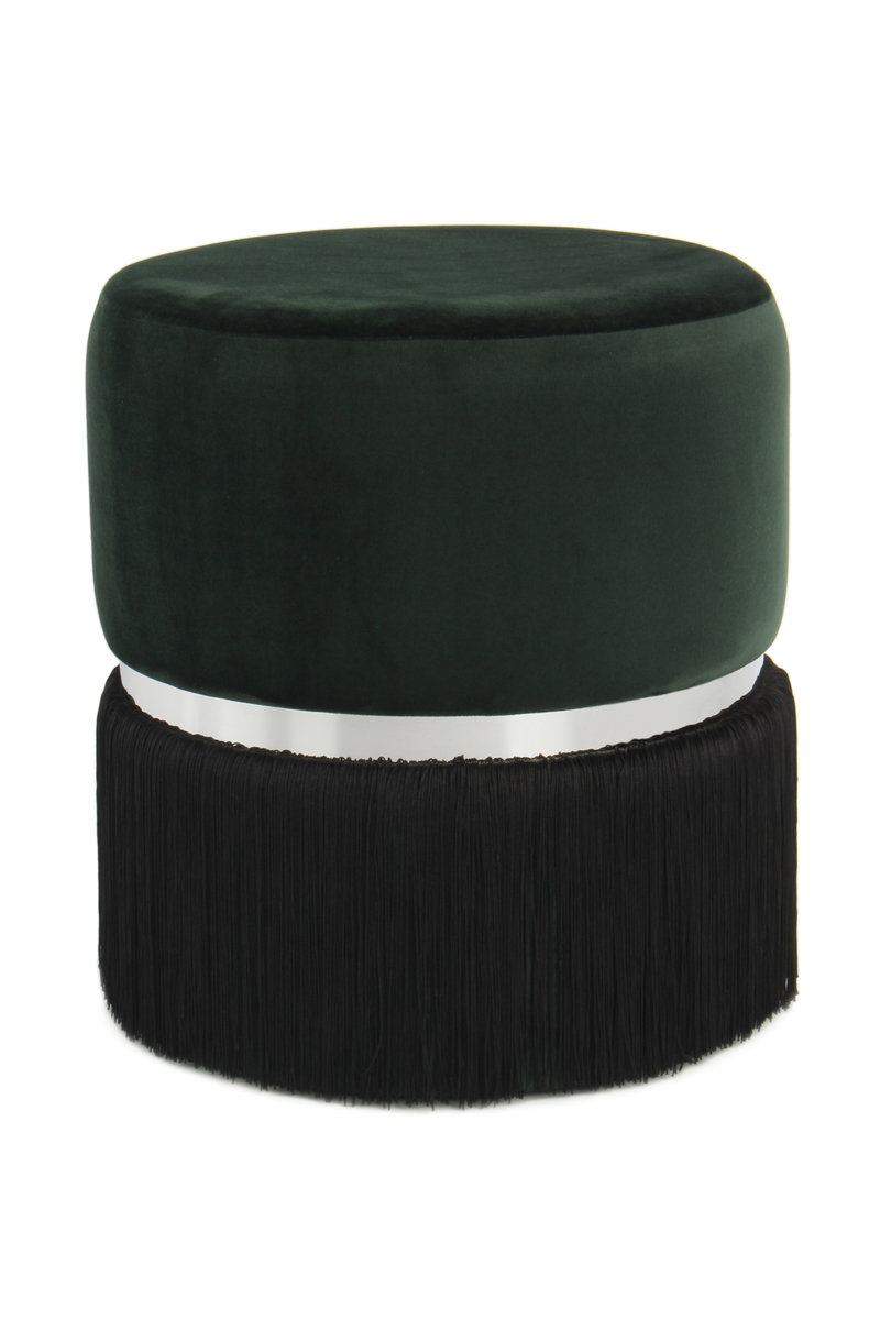 Kayoom Hocker Rebecca 825 Dunkelgrün / Schwarz / Silber