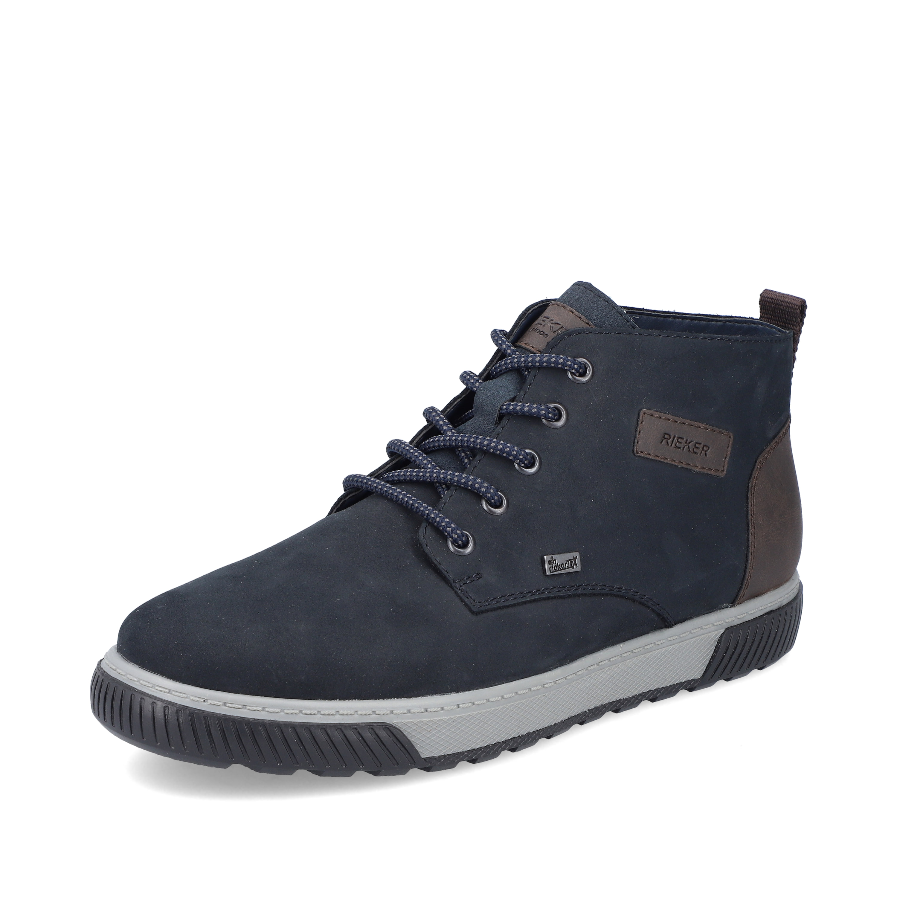 Rieker Herren Schnürstiefel dunkelblau-grau