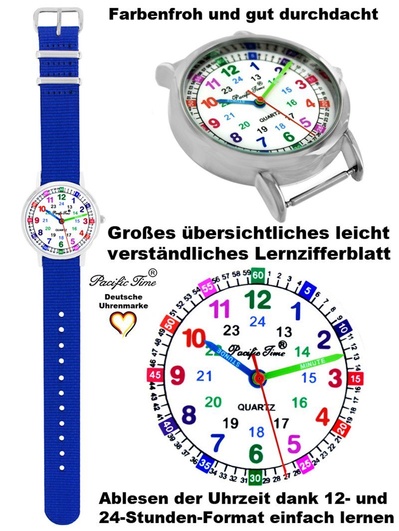 Pacific Time Quarzuhr Kinder Armbanduhr Lernuhr Wechselarmband, Mix und Match Design - Gratis Versand
