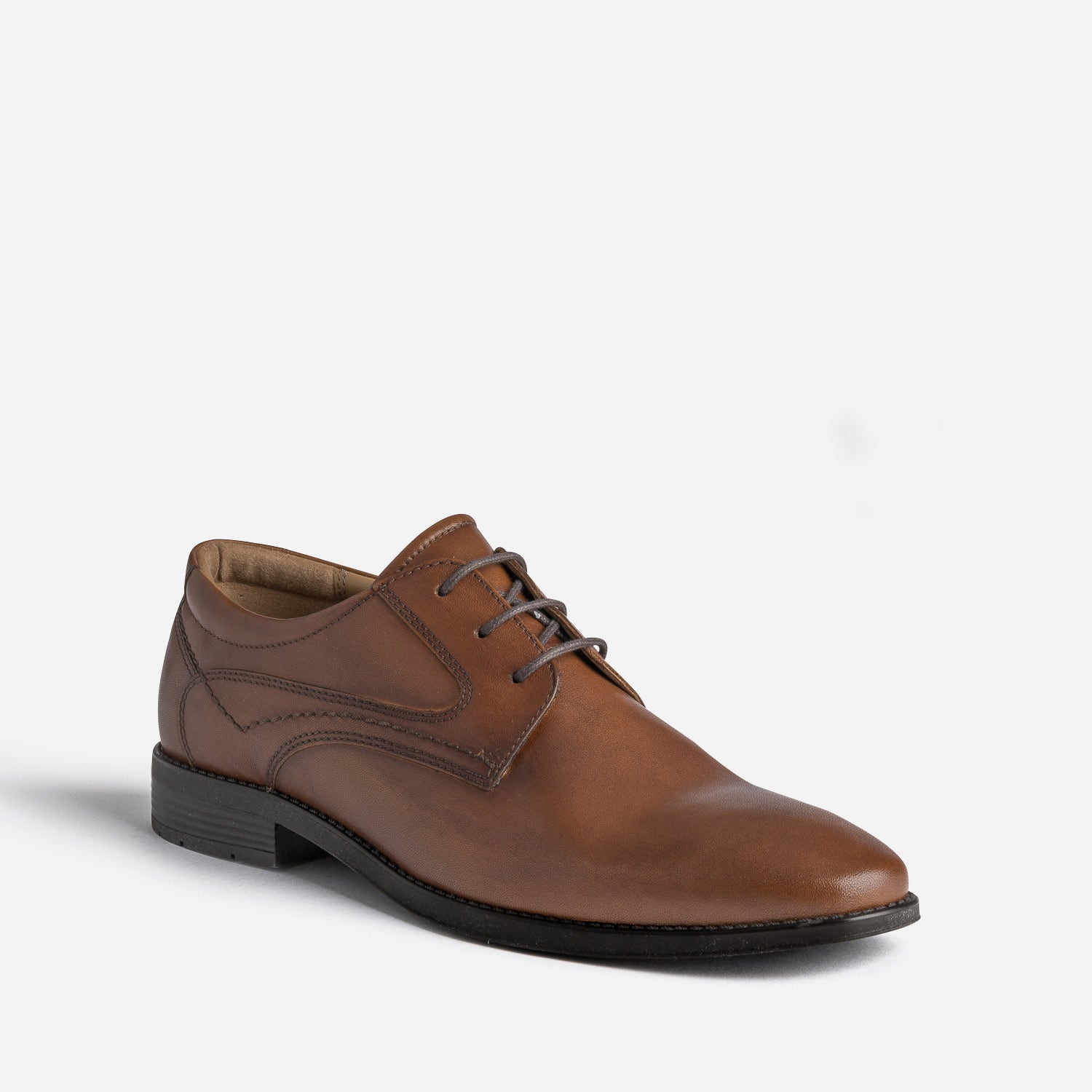 Derby marron en cuir