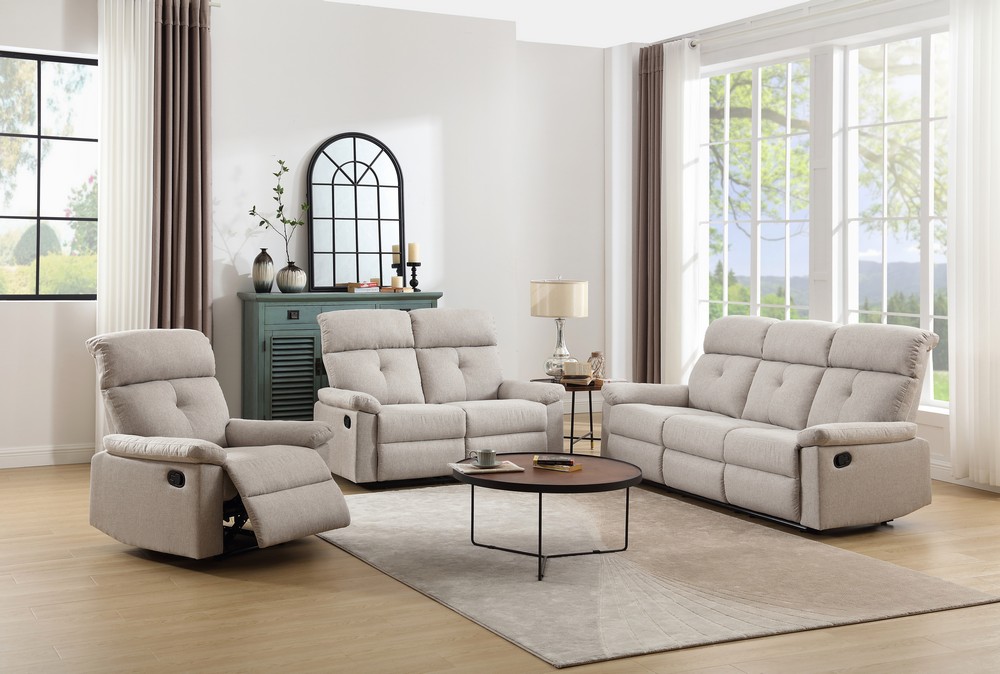 Happy Home Happyhome Polstergarnitur 3tlg. mit 5 Relaxfunktionen HSP95-BEI beige
