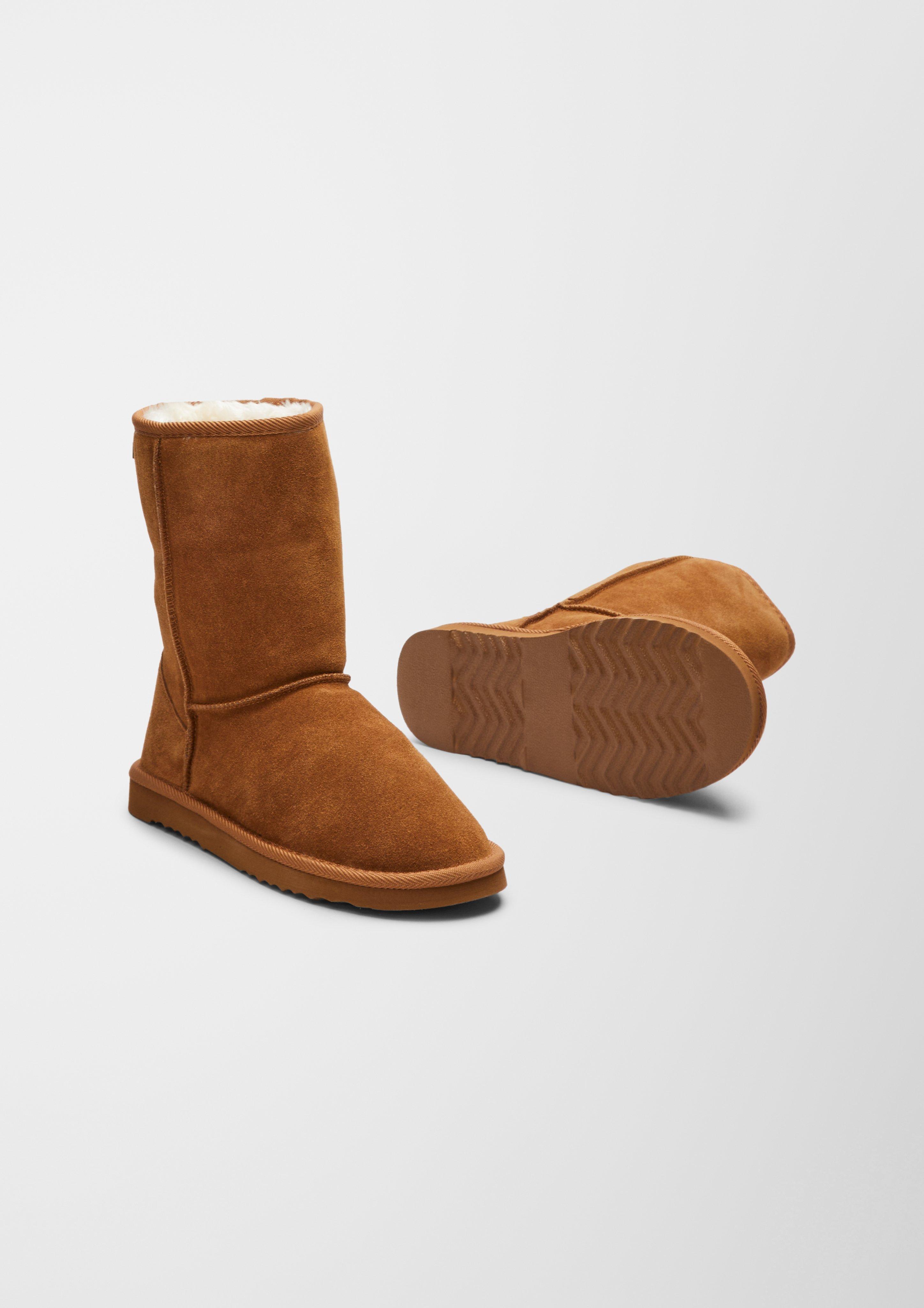 Gefütterte Velourslederstiefel  6006579-311