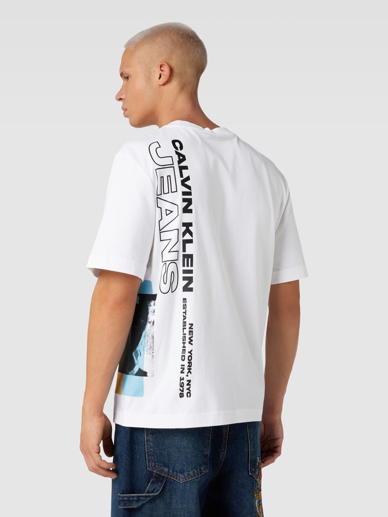 T-Shirt mit Motiv-Print in weiss