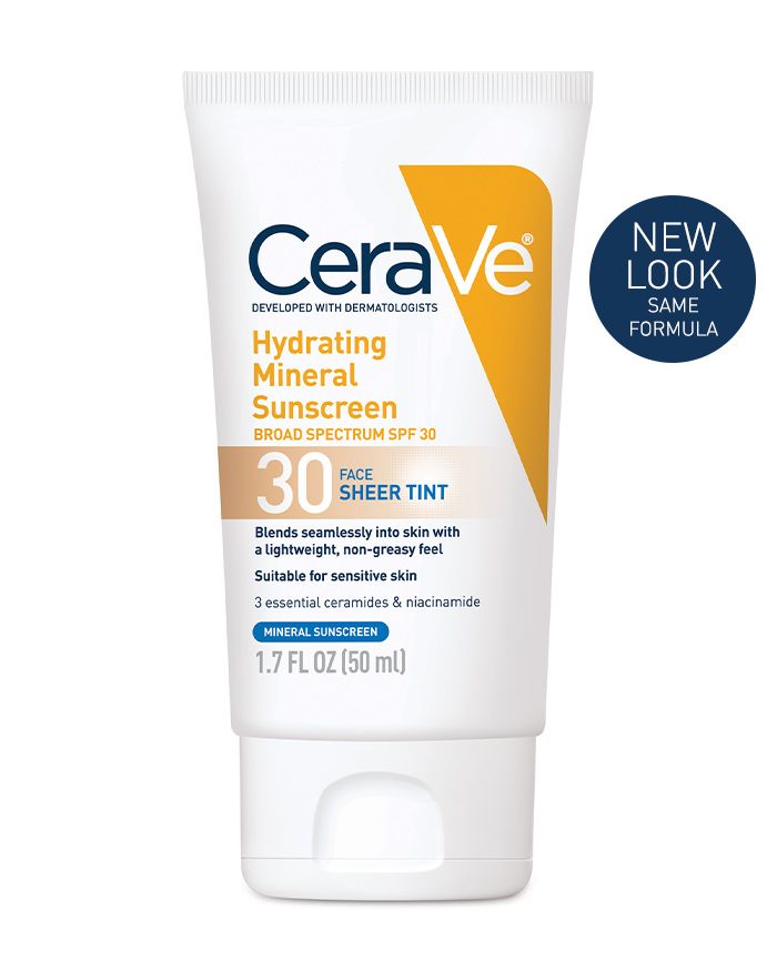 Crème solaire minérale hydratante teintée SPF 30 pour le visage
