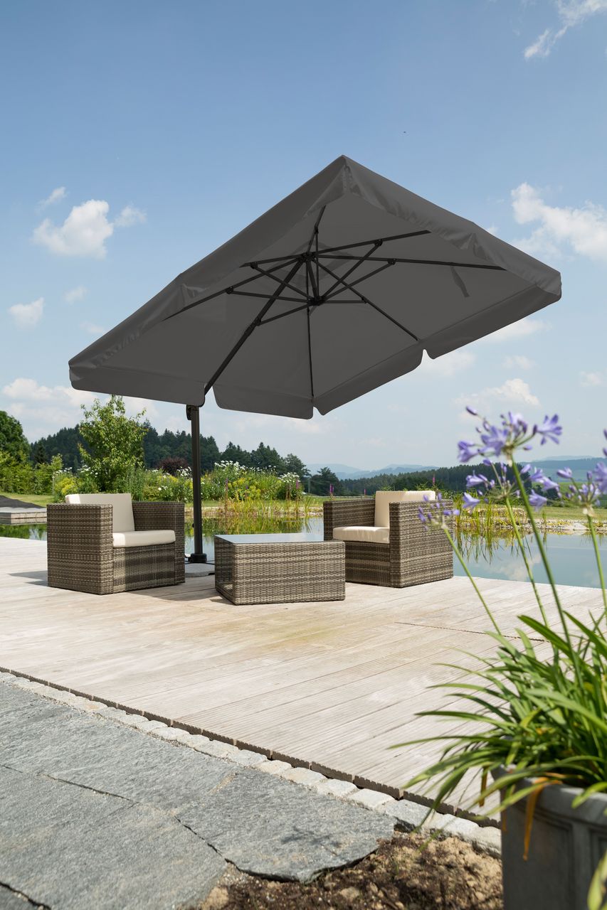 Schneider Schirme Schneider Ampelschirm RHODOS ca. 300 x 300 cm, anthrazit