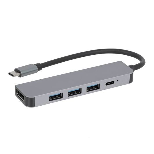 HUB USB-C 5-în-1 - Adaptor multifuncțional cu HDMI, USB, SD și încărcare rapidă