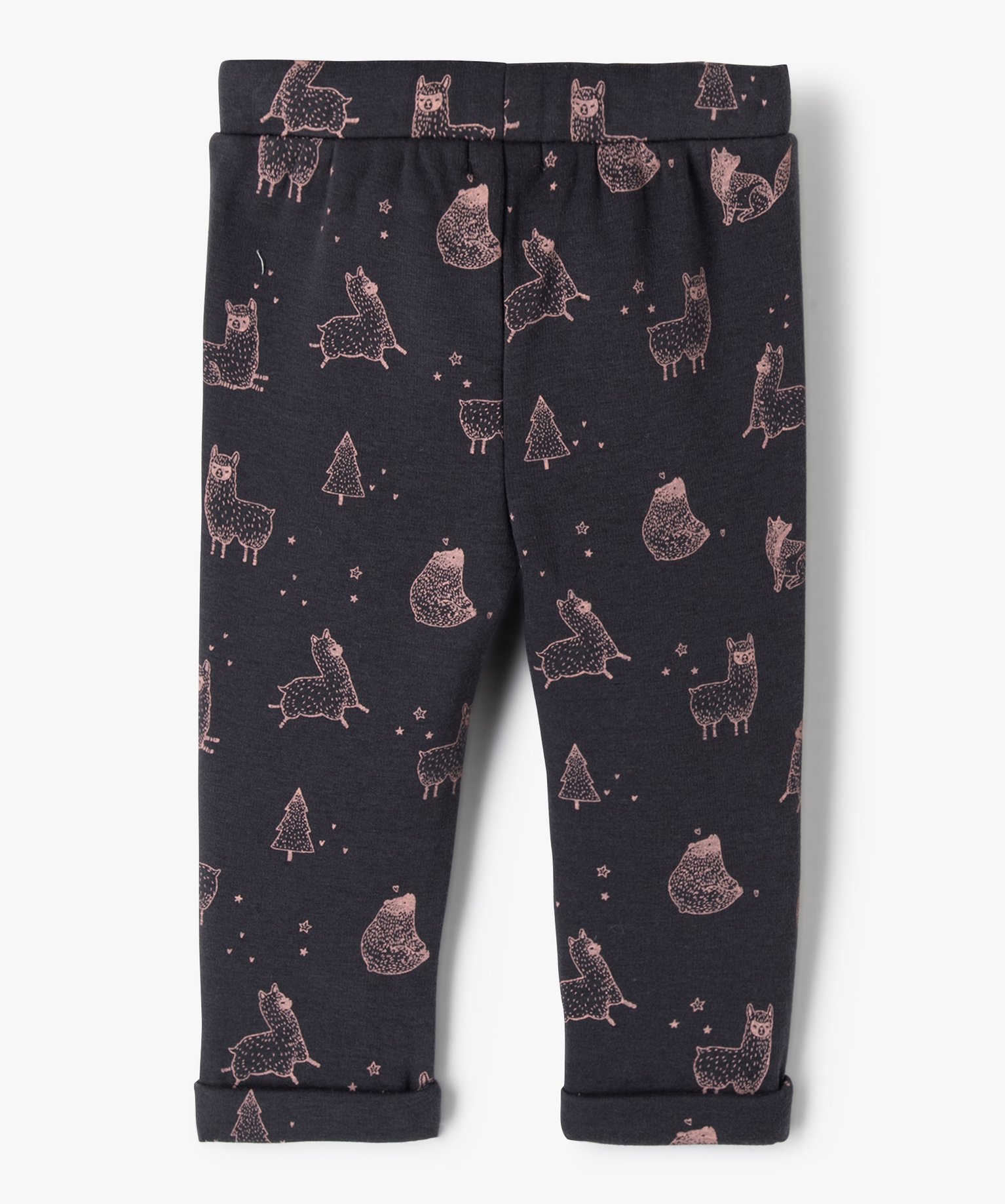 Pantalon bébé fille en maille avec intérieur peluche multicolore | GEMO