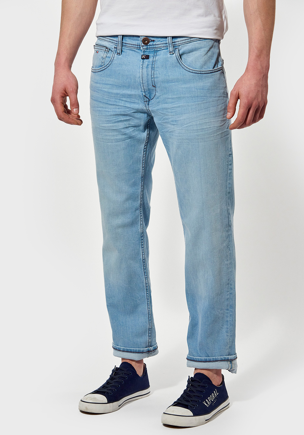 DATTT  Jean straight Homme bleu clair délavé