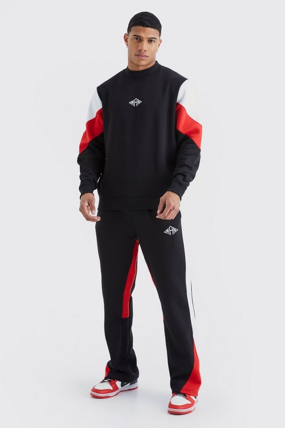 Man Colorblock Sweatshirt-Trainingsanzug