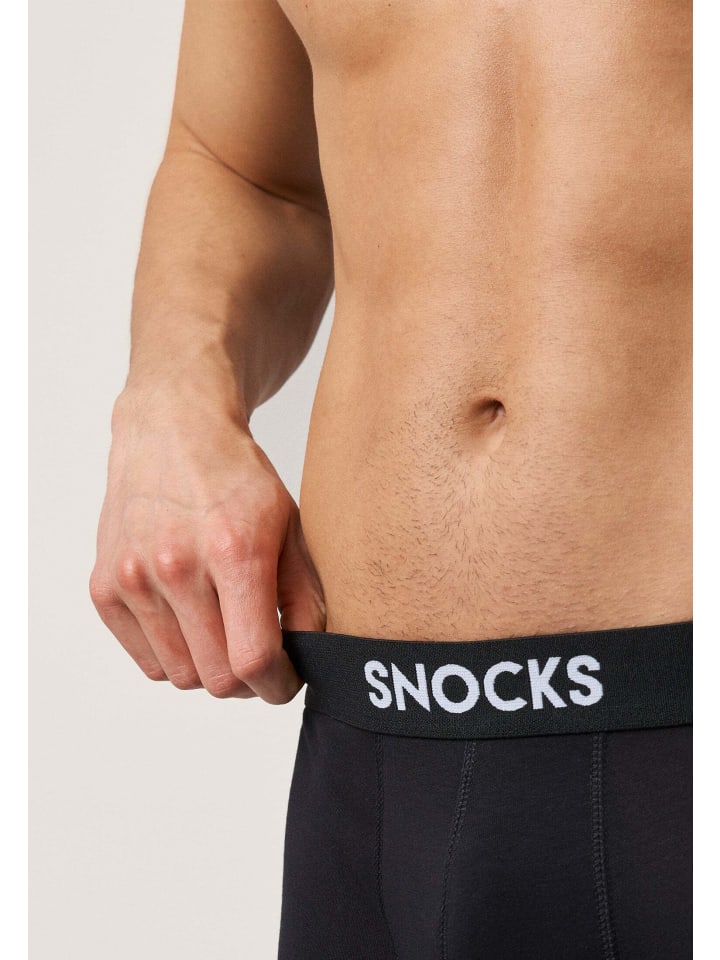 SNOCKS Boxershorts aus Bio-Baumwolle 6 Stück in Schwarz günstig kaufen